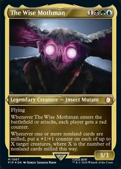 MTG The Wise Mothman (Display Commander) - Thick Stock - Foil Etched NM-Mint Uni - Image 1