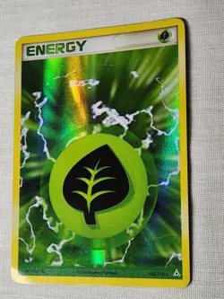 Played Grass Energy - Holo 105 Holon Phantoms Pokemon TCG - Image 3