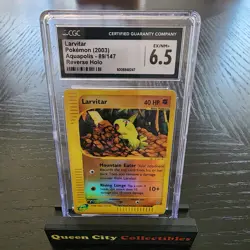 LARVITAR - REVERSE HOLO - 2003 Pokemon Aquapolis - 89/147 - CGC EX/NM+ 6.5 - Image 1