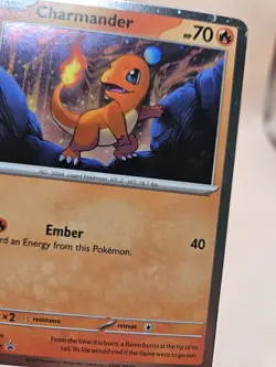 HD GALAXY Swirl Holo Charmander #47 Pokemon 151 Black Star Promo - Image 2
