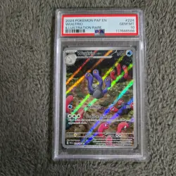 2024 POKEMON PAF EN-PALDEAN FATES ILLUSTRATION RARE #224 WUGTRIO PSA 10 - Image 1