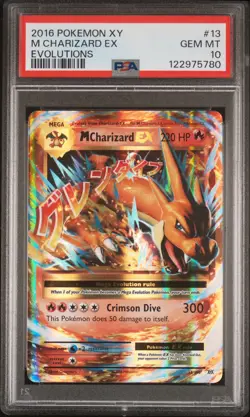 2016 POKEMON XY EVOLUTIONS #13 M CHARIZARD EX PSA 10 - Image 1