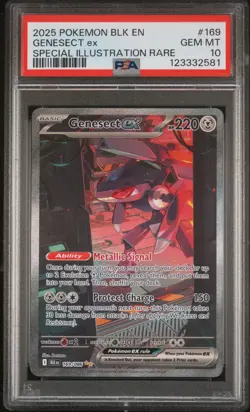 2025 POKEMON BLK EN-BLACK BOLT SPECIAL ILLUSTRATION RARE #169 GENESECT EX PSA 10 - Image 1