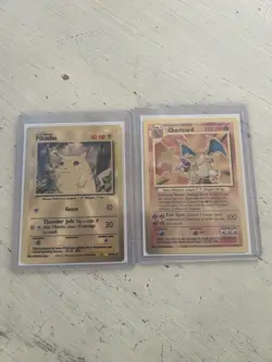 Pokemon Celebrations Set of Gold MetalCards (Charizard 4/102, Pikachu 58/102) - Image 1