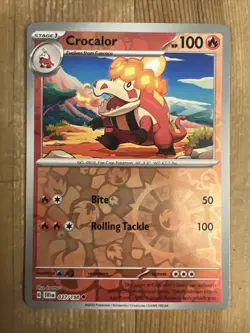 Pokemon TCG Crocalor Scarlet & Violet Base Set 037/198 Reverse Holo Uncommon - Image 1