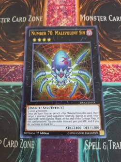 Yu-Gi-Oh! Number 70: Malevolent Sin DUSA-EN014 Ultra Rare 1st Edition Near Mint - Image 1