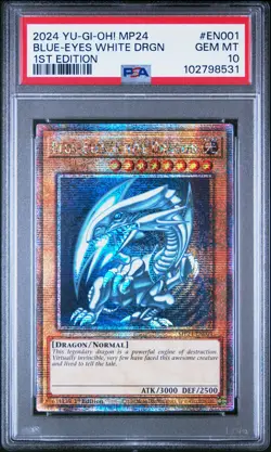 2024 YU-GI-OH! MP24-25TH ANV TIN: DUELING MIRRORS BLUE-EYES WHITE DRAGON PSA 10 - Image 1