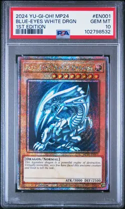 2024 YU-GI-OH! MP24-25TH ANV TIN: DUELING MIRRORS BLUE-EYES WHITE DRAGON PSA 10 - Image 1