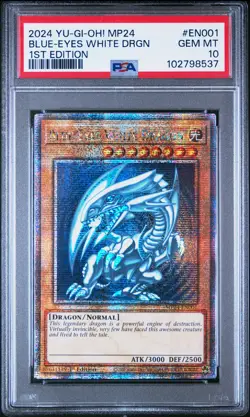 2024 YU-GI-OH! MP24-25TH ANV TIN: DUELING MIRRORS BLUE-EYES WHITE DRAGON PSA 10 - Image 1