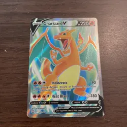 Charizard V Pokemon Card 220 HP Holo Rare Incinerate Heat Blast - Image 1