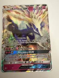 Xerneas GX 90/131 Sun Moon Forbidden Light Pokemon TCG Holo Card - Image 1