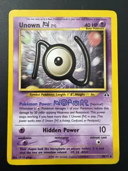 Unown N Neo Discovery 50/75 Vintage WOTC Pokemon Card TCG 2001 - Image 1