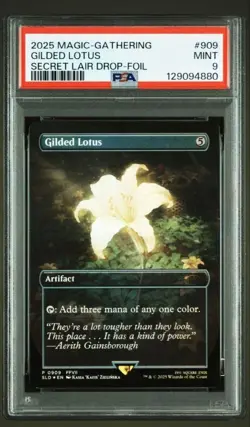 2025 MTG PSA9 Gilded Lotus Foil Secret Lair Final Fantasy Aerith #909 - Image 1