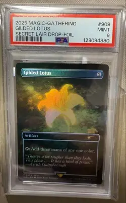 2025 MTG PSA9 Gilded Lotus Foil Secret Lair Final Fantasy Aerith #909 - Image 3