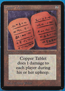 Copper Tablet Alpha PLD Artifact Uncommon MAGIC MTG CARD (ID# 505202) ABUGames - Image 1