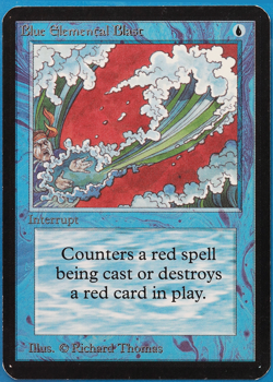 Blue Elemental Blast Alpha PLD Blue Common MAGIC MTG CARD (ID# 505200) ABUGames - Image 1