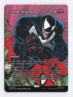 Savage Beating (Borderless) #26 Mythic Rare - MTG MAR Marvel Eternal-Legal - Image 1