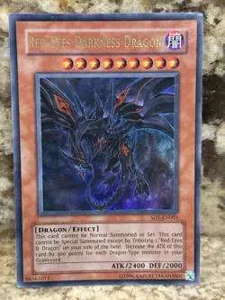 Yugioh Red-Eyes Darkness Dragon SD1-EN001 Ultra Rare MP - Image 1