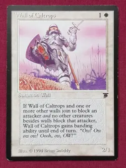 Magic The Gathering LEGENDS WALL OF CALTROPS white card MTG - Image 1
