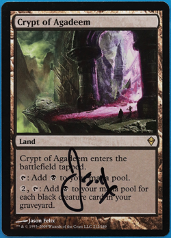 Crypt of Agadeem Zendikar NM Land Rare SIGNED MAGIC CARD (ID# 504887) ABUGames - Image 1