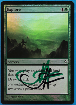 Explore FOIL Worldwake NM Green Common SIGNED MAGIC CARD (ID# 505165) ABUGames - Image 1