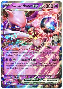 Team Rockets Mewtwo ex 081/182 Double Rare Pokemon Card TCG 2025 Destined Rivals - Image 1