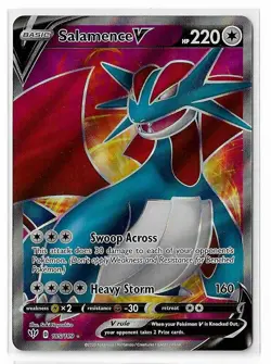 Salamence V - 185/189 - Pokemon Darkness Ablaze Sword & Shield Full Art Card NM - Image 1