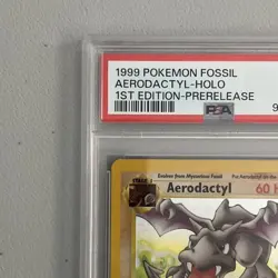 Aerodactyl 1st Edition RARE Prerelease POKEMON Card PSA 7 NM FOSSIL Holo 1/62 - Image 5