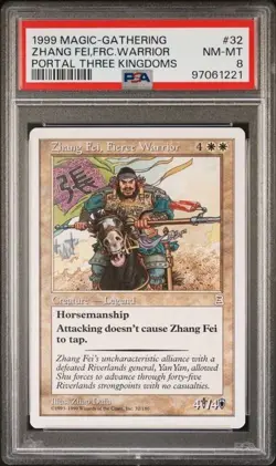 1999 Magic The Gathering Portal Three Kingdoms Zhang Fei #32 PSA Graded 8 NM-MT - Image 1