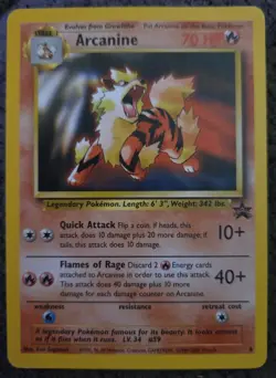 NM Arcanine Black Star Promo #6 Pokemon Card WOTC 1999 Release - Image 1