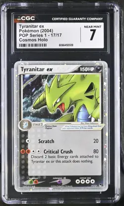 Tyranitar ex 17/17 POP Series 1 Holo CGC 7 Vintage Pokemon Card 2004 - Image 1