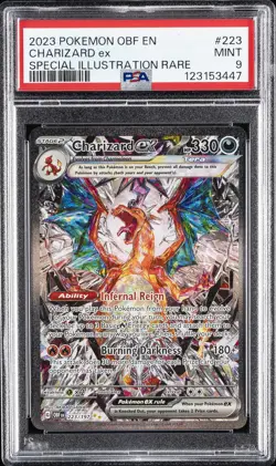 2023 POKEMON OBF EN-OBSIDIAN FLAMES SPECIAL ILLUSTRATION RARE CHARIZARD EX PSA 9 - Image 1