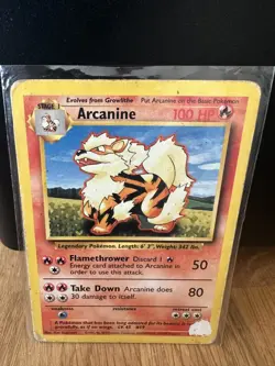 Pokemon TCG Base set Arcanine 23/102 Uncommon (Heavily Played) 1999 - Image 1
