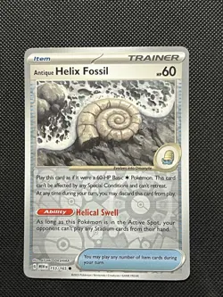 Pokemon ENGLISH - 151 - Antique Helix Fossil - 153/165 - Reverse Holo - M/NM - Image 2