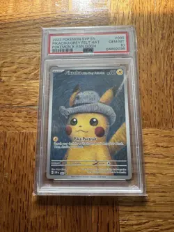 2023 Pokemon SVP Black Star Promo #085 Van Gogh Pikachu with Grey Felt Hat PSA10 - Image 1