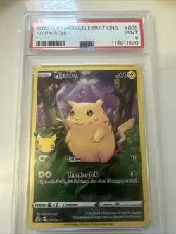 Pokemon Pikachu TCG 2021 Celebrations PSA 9 - Image 1