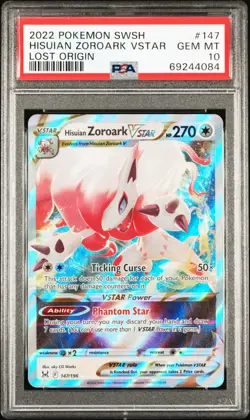 2022 POKEMON SWORD & SHIELD LOST ORIGIN #147 HISUIAN ZOROARK VSTAR PSA 10 - Image 1