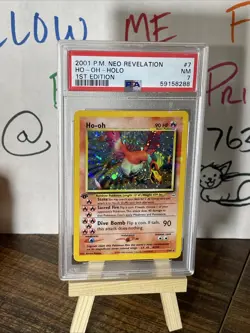 ✨ Ho-oh, “DOUBLE HOLO” Error, 1st Edition PSA 7, Neo Revelation 7/64, Pokemon ✨ - Image 4