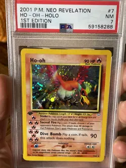 ✨ Ho-oh, “DOUBLE HOLO” Error, 1st Edition PSA 7, Neo Revelation 7/64, Pokemon ✨ - Image 5