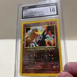 CGC 10 GEM MINT Entei 2001 Black Star Movie Promo 34 Reverse Holo Pokemon Slab - Image 3