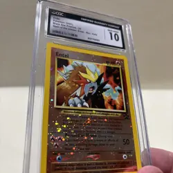 CGC 10 GEM MINT Entei 2001 Black Star Movie Promo 34 Reverse Holo Pokemon Slab - Image 4