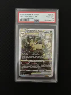 2023 Pokemon SWSH Crown Zenith Full Art Holo Leafeon VSTAR GG35/GG70 PSA 10 - Image 1
