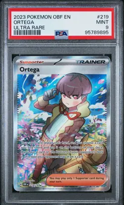 2023 POKEMON OBF EN-OBSIDIAN FLAMES ULTRA RARE #219 ORTEGA PSA 9 - Image 1