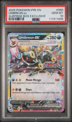 2025 POKEMON PRE EN-PRISMATIC EVOLUTIONS #060 UMBREON EX PSA 10 - Image 1