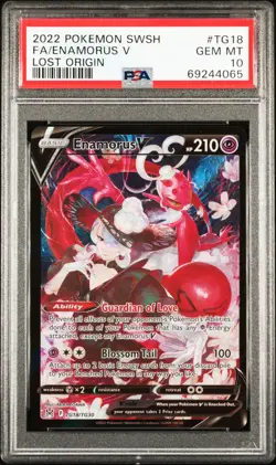2022 POKEMON SWORD & SHIELD LOST ORIGIN #TG18 FULL ART/ENAMORUS V PSA 10 - Image 1