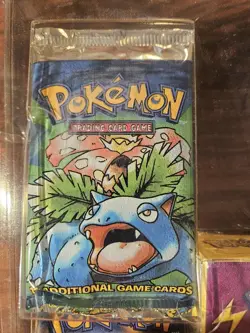 1999 COSTCO CLAMSHELL SEALED POKEMON BASE SET UNLIMITED ZAP THEME DECK + 3 PACKS - Image 3