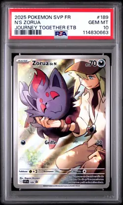 2025 POKEMON FRENCH SVP FR-SV BLACK STAR PROMO #189 N'S ZORUA PSA 10 - Image 1