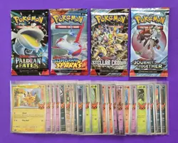 Pokemon Paldean Fates Surging Sparks Stellar Crown Journey Together Pack Lot #1 - Image 1