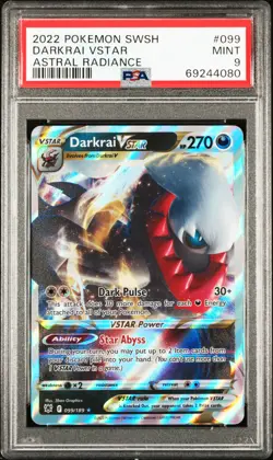 2022 POKEMON SWORD & SHIELD ASTRAL RADIANCE #099 DARKRAI VSTAR PSA 9 - Image 1