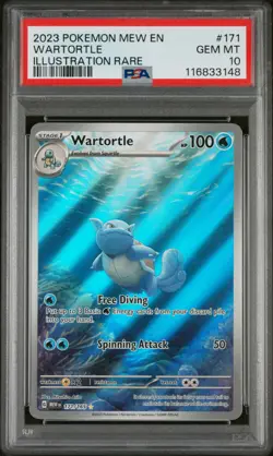 2023 POKEMON MEW EN-151 ILLUSTRATION RARE #171 WARTORTLE PSA 10 - Image 1